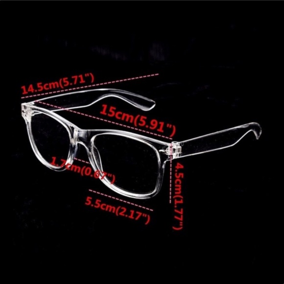 Black Frame Clear Lens Glasses NWOT - Picture 4 of 6